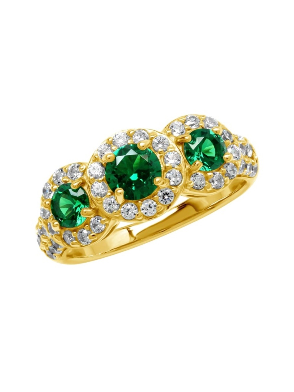 Emerald Past Present Future Ring